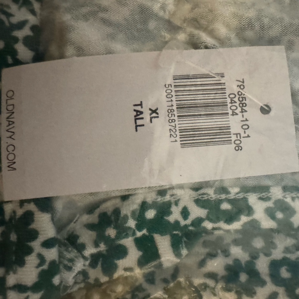 Old Navy Teal and Cream Floral Top - Picture 3 of 4